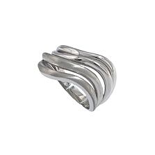 Stříbrný prsten čtyři vlnky lesk mat OR555